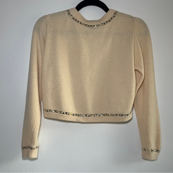 St. John gem studded cardigan sweater top - cropped Size 4 - Picture 10 of 11